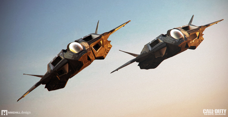 “The Jackal’s air frame was based loosely on the F-22 Raptor - but was adjusted to factor in the practical systems required for what it needed to achieve”, Hill says. “The engine configuration was adjusted for vertical take off and landing, similar to the F-35. Disposable rocket boosters were integrated for orbital launches, and the wing profile was made adjustable for atmospheric re-entry, which was influenced by the Space Shuttle and F-14 Tomcat. The Jackal really is four vehicles in one, which made it a lot of fun to develop.”